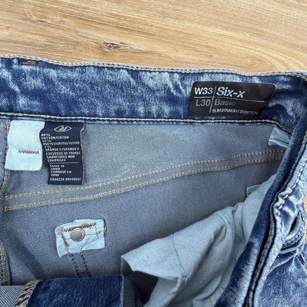 Buffalo David Bitton Jeans Mens 33 (33x30) Light Wash Blue Driven Straight Denim - Picture 2 of 7